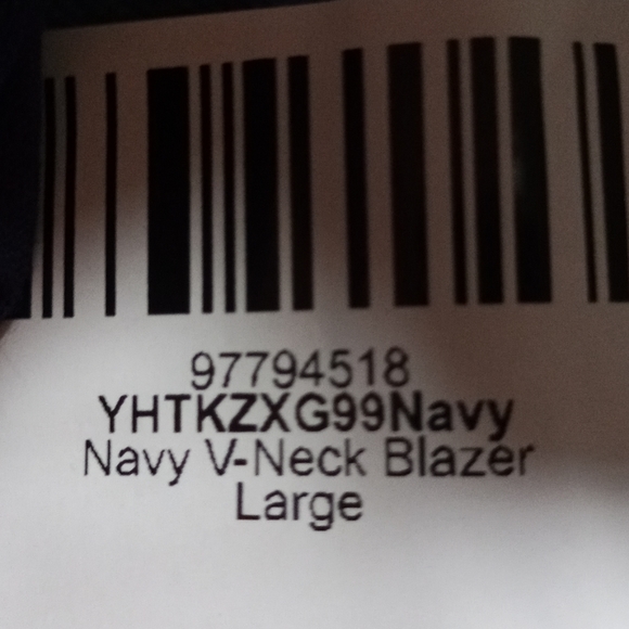 Navy Blue Cotton Blazer - Picture 2 of 7